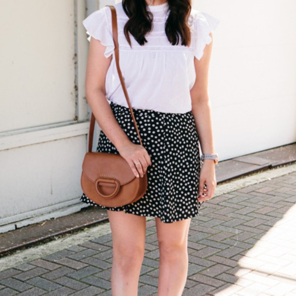 Reformation Floral Flounce Mini Skirt